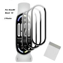 Band 10 Screen Protector 3pcs/Pack + Scraper, Compatible With Xiaomi Band 10 3D Curved Composite Material Full Coverage Soft Film (Non-Glass), Band Watch Film, Anti-Drop, Wear-Resistant, Anti-Scratch, Holiday Gift, High Definition Transparent Composite Soft Film Protects Watch Screen, Easy To Install. - 3pack for MI Band10 - View 2