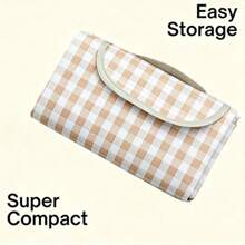 1pc Portable Foldable Cute Plaid Picnic Mat, Ultra-Light Waterproof Picnic Blanket, Suitable For Outdoor Travel, Beach Camping Portable Ground Mat - Single Piece - View 6