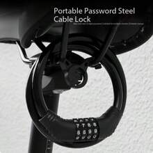 1pc Bicycle 4-Digit Combination Lock, Portable Cycling Gear For Mountain Bike - Multicolor - View 2