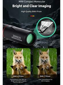 Kính viễn vọng đơn 10*25 công suất cao, HD nhìn đêm ánh sáng yếu, kính viễn vọng mini di động dùng để chụp ảnh bằng điện thoại - A - Xem 7