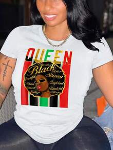 Women's Short-Sleeved T-Shirt 2024, Fashion Print, For Cross-Border And Independent Platforms. - 白色 - 查看 9
