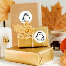 502pcs/Roll, Cheerful Little Penguin Pattern Stickers, Christmas. 10 Different Patterns. Suitable For Gift Wrapping Labels, Water Bottle Decoration. Scrapbook Decoration, Gift Wrapping Decoration, Scrapbook Stickers And Other Favorite Product Decoration Stickers. - Multicolor - View 2