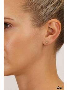 Arete de bola de oro amarillo de 14 quilates con corte de diamante - 0,118 pulgadas - Ver 9