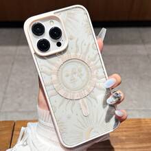 [24h Versand aus DE/FR/ES]Apple 11-17  23 24 25 Ultra Galaxy Handyhülle - Magnetische Apple-Hülle, Sonnen- und Stern-Relief-Design, Transparente Vollschutz-Anti-Sturz-Hülle, geeignet für iPhone 14/13/12 Serie, frischer und einfacher literarischer Stil, einzigartig und modern für Männer und Frauen, kreative Hartschalenhülle mit niedlichem Malerei-Design, ideales Geschenk für Freunde, Urlaubsgeschenk - Schwarz - Übersicht 4