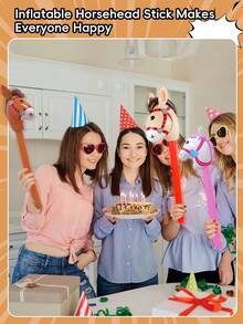 Inflatable Horse Head Cane Party Photo Prop, Waterproof Portable PVC Inflatable Decoration Stick, Foldable And Reusable, Suitable For Outdoor Backyard BBQ, Pool, Beach, Holiday Party - Multicolor - View 6