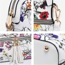 Dasein Bolso bandolera con cremallera para mujer, bolso de hombro a la moda con múltiples bolsillos - 00-blanco Floral - Ver 7