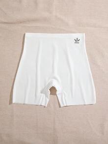 3 piezas Bragas de mujer de cintura alta sin costuras, con control de barriga, antiroces, simples y elegantes de un solo color o estampadas, cómodas y de material amigable con la piel - Negro+Azul+Albaricoque - Ver 6
