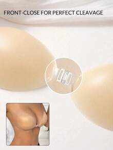 1pc Women's Silicone Strapless Push-Up Bra, Reusable, Waterproof, Backless, Perfect For Wedding Dress, Strapless Outfits And Summer Looks - Silicone Round Cup - View 5