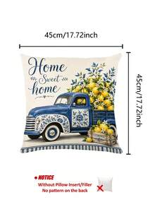 1pc Summer Lemon Pattern Table Runner, Placemat, Pillowcase. Pastoral Style, Spring/Summer Home Kitchen Decor, Suitable For Spring/Summer Home Kitchen Decoration And Party Decoration - Multicolor - View 10