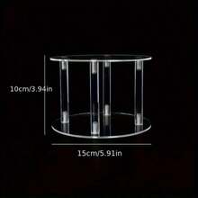 Single-Layer Acrylic Round Cake Stand, Food Display Rack, Cupcake Stand, Dessert Tray, Suitable For Home, Restaurant, Hotel, Wedding, Party, Birthday And Other Occasions - Multicolor - View 3