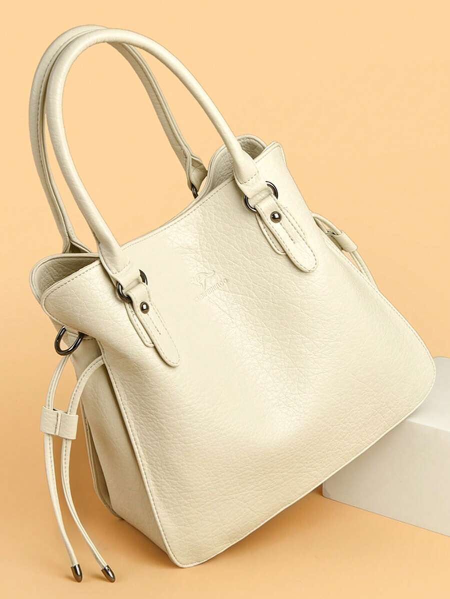 New Fashion Vintage Minimalist Women's Shoulder Tote Bag, Large Capacity Textured Handbag, Elegant Versatile Crossbody Bag