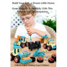 Juego de juguetes de vehículos de ingeniería DIY para niños, desmontable y ensamblable, juguete educativo de ensamblaje con tornillos para desarrollar la habilidad manual y el pensamiento lógico, modelo deslizante desmontable interactivo para padres e hijos, regalo creativo de cumpleaños y fiesta para niños de 3 a 12 años - Multicolor - Ver 5