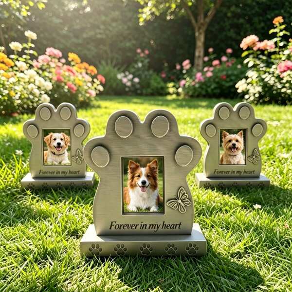 1pc KASSDDF Pet Memorial Dog Cat Tombstone Paw-Shaped Sculpture Suitable For Indoor And Outdoor Use Cat Statue Stone Carving