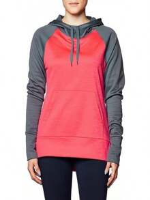 Hanes Sudadera con Capucha de Forro Polar de Rendimiento Deportivo Sudadera con capuchaMujer - osa jaspeado (Dada Grey Solid/Razzle Pink Heather) - Ver 5