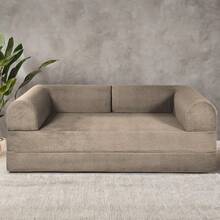 Sofá Cama Teddy Smooth |   Diseño Convertible |   Hecho 100% de Espuma |   Comodidad y Versatilidad |   200x100x65 cm (Azul Marino) - Gris pardo - Ver 3