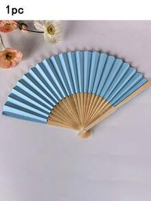 10/5/2pcs Set & 1pc Foldable Paper Hand Fan, Multipurpose Solid Color Folding Fan, Modern Collapsible Fan For Home, Performance Props, Summer - Multicolor - View 18