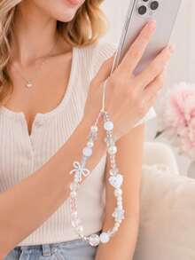 1pc Acrylic Bow Phone Chain CCD Camera Pendant Keychain Phone Case Accessory Phone Lanyard Phone Decoration Phone Accessory Smartphone Wrist Strap Smartphone Shoulder Bag (Due To Shooting Angle And Magnification, The Actual Size Of The Object May Slightly Differ From The Photo) - Multicolor - View 5