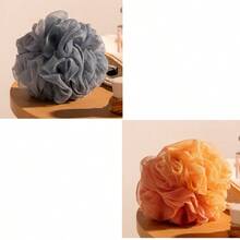 Dual Color Bath Sponge Set Soft Mesh Shower Pouf Exfoliating Body Scrubber With Hanging Tape For Home Bathroom Spa Accessories - Two-color Bath Bomb - View 16