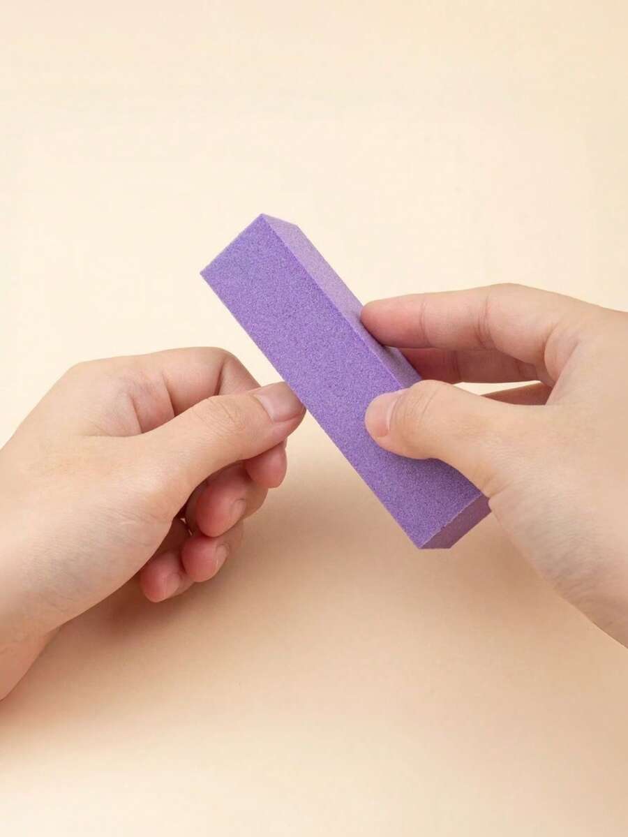 OBOVAY 10/5/1pc Nail Buffer Block, Nail File Polishing Block, Polishing Buffer, Suitable For Acrylic Nails, Gel Nails Care, Professional Foot Care Nail Buffer Set - Purple - View 1