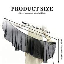 1 pezzo Gonna da balletto in chiffon con nastro in raso, gonna da danza mini avvolgente regolabile, sciarpa da vita, leggera e fluida, gonna trasparente da pratica per adulti, ideale per balletto, danza modellante e allenamento di danza cinese, accessori da spiaggia per donne - Multicolore - Visualizzare 12
