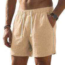 Set Of 3 Premium Linen Shorts For Men - Luxury Beachwear - 銀色 - 查看 2