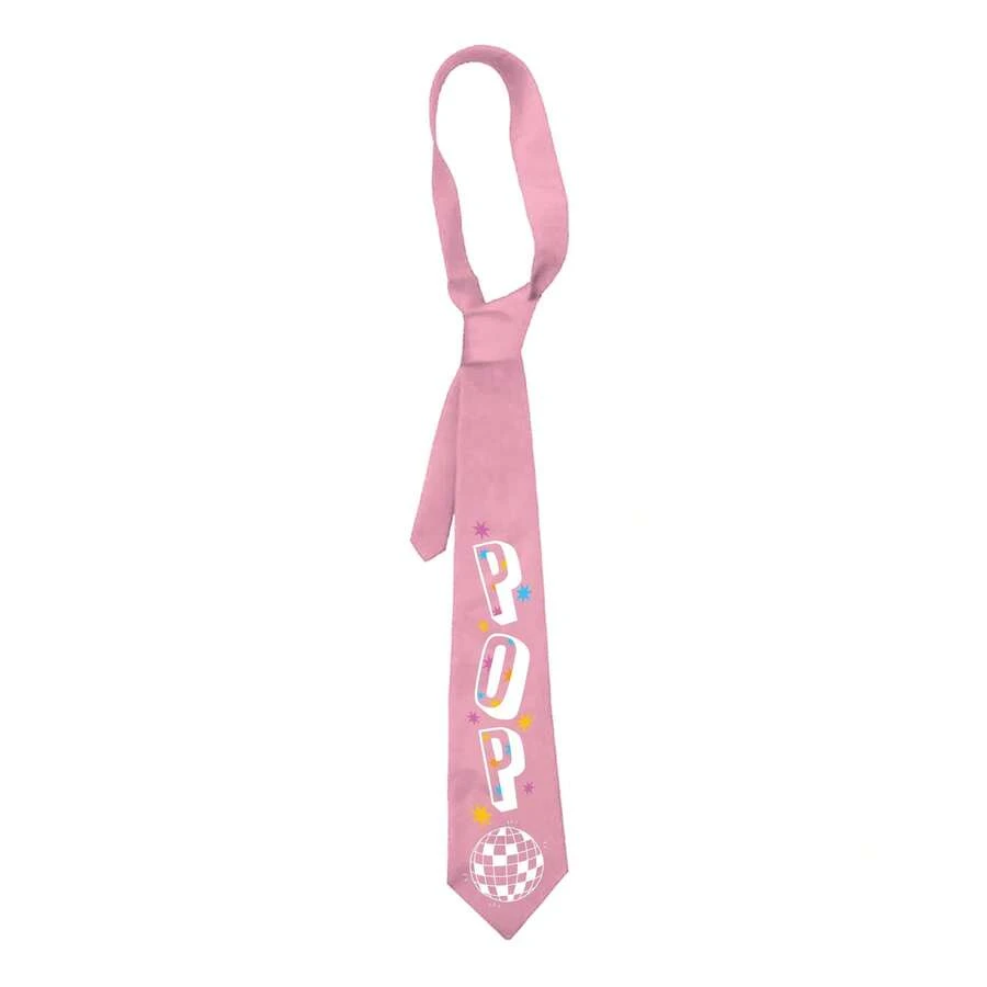 Pop Star Skinny Satin Tie 58cm 14 Colours Concert Look - Baby Pink - View 1
