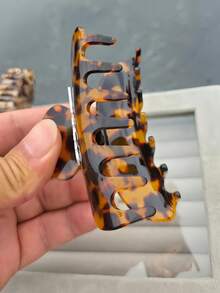 1件新款時尚鑲嵌拉絲紋理字母女用精緻髮夾，日常禮物 - 彩色 - 查看 6