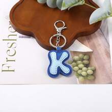 1pc Back To School Daily Dopamine Dual-Color PU Leather Letter Keychain, Full 26 Letters Lobster Clasp Backpack Pendant - Multicolor - View 23