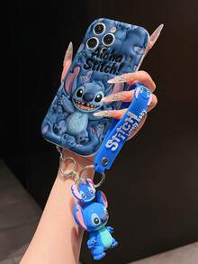 Disney Lilo And Stitch Phone Case : 3D Fluffy Pattern Border Protector Phone Soft Phone Case With A Free Cute Stitch Bracelet Chain Lanyard, Stitch, Lilo, Angel, For Apple 17 Promax 17 Pro 16 15 14 13 12 11 Pro Max XS Max X XR Soft Cover Summer Phone Case - 白色 - 查看 4