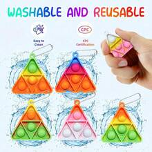 1/5/10/20pcs Triangle Finger Spinner Keychains, Easter Gift Basket Fillers, Classroom Rewards, Birthday Sensory Toy Gifts, Finger Spinner Boards, Small Gift Bags, Wholesale Small Bubble-Poppin Sensory Toys, Finger Toys, Party Favors, Assorted Colors - Multicolor - View 6