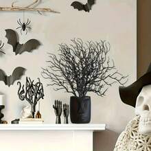 20pcs Halloween Artificial Black Dried Branches | Multi-Functional Faux Plant Stems, Suitable For Home And Garden Decoration | Compatible With Halloween, Christmas, Easter, Valentine's Day, Mother's Day, Thanksgiving And Other Year-Round Holiday Celebrations And Party Scenes - A - View 5
