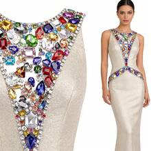 WENSIDUO Rhinestone Jahit, 50/300 PCS Rhinestone Kaca Jahit dengan Pengait Logam, Bentuk Campuran untuk Kostum, Pakaian, Busana, Gaun, Anting, Sabuk, dan Sepatu - Rhinestones yang dijahit tangan - View 7