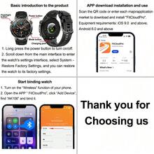 KENPANG 2026 New Men's Outdoor Sports Smart Watch, Built-In 1400mAh Battery, Red & White LED Flashlight, 24/7 Health Monitoring, 120+ Sports Modes, Wireless Call, Message Notifications, Weather, 1.7-Inch HD Screen, IPX8 Waterproof, Fitness Tracker For Men - View 13