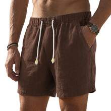 Set Of 3 Premium Linen Shorts For Men - Luxury Beachwear - 銀色 - 查看 5