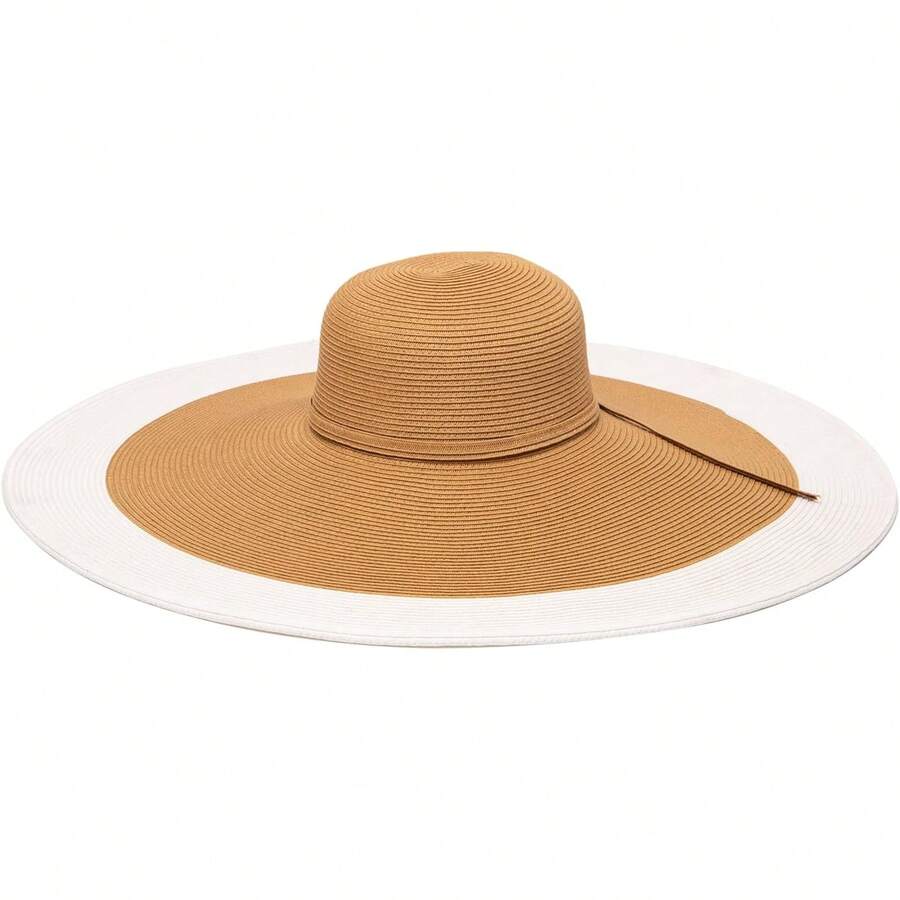 San Diego Hat Co. Ultrabraid Sombrero Flexible de ala Extra Grande con protección SPF Sombrero para el Sol para Mujer - Natural/ blanco - Ver 1