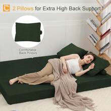 COMAX Sofá cama plegable futón - Verde - Ver 6