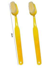 1pc Soft Bath Brush, Oversized Toothbrush Shaped Body Scrubber, Soft Bristle Back Scrubbing Brush, Gentle Exfoliation, Exquisite Bathroom Decor, Fun Home Cleaning Brush - Multicolor - View 7