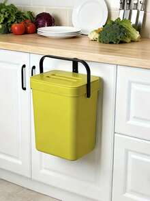1pc Multi-Function Trash Can, 3L/0.79 Gal Hanging Trash Can, Convenient Kitchen Trash Can, 2-In-1 Wall-Mounted Trash Can, High-Quality Compost Bin, Office Trash Can, Home Supplies, Kitchen Accessories - Multicolor - View 4