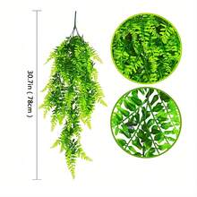 Artificial Greenery, UV-Resistant Artificial Evergreen Vines - Artificial Hanging Fern Plants, Home Decor, Outdoor Decor, Kitchen Supplies, Artificial Plants, Suitable For Indoor And Outdoor Decoration, Gathering Wall Art, Patio Porch Greening, Indoor Greening Decoration, Decorative Leaves, Realistic Leaves - Green - View 6