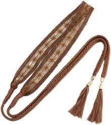 Vestido de Mujer con Cadena Decorativa en la Cintura, Trenzado de Encaje y Cuerda de Algodón - B - Ver 10