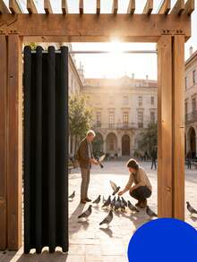 Outdoor Curtains, Suitable For Patio, Porch, Gazebo, UV-Resistant And Fade-Resistant, Combining Sunshade And Privacy Decorative Functions - A - View 2