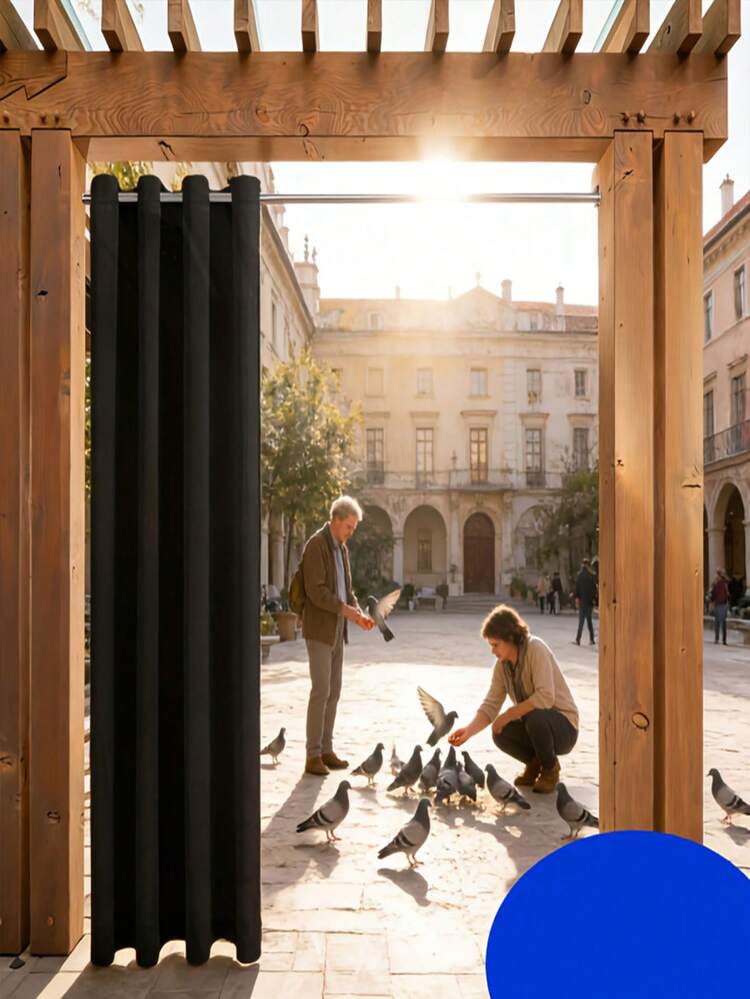 Outdoor Curtains, Suitable For Patio, Porch, Gazebo, UV-Resistant And Fade-Resistant, Combining Sunshade And Privacy Decorative Functions - A - View 2