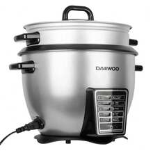 Arrocera eléctrica multifuncional Daewoo capacidad de 2.2 litros, 10 funciones en 1, panel digital 10 funciones programables (cocinar, mantener caliente, preparar sopas, al vapor, etc.) potencia de 700 watts, Incluye taza de medición y cuchara para mayor precisión - Tipo de Enchufe A USA (110-127V) - Ver 8