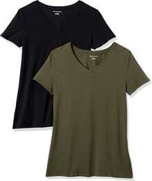 Essentials - Camiseta de manga corta con cuello en V para mujer - Blanco - Ver 23