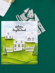 1pc Exquisite House Metal Cutting Die For Scrapbooking And Crafting, Diy Embossing Template, Handmade Card And Gift Card Making Tool. - Multicolor - View 3