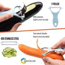 5-In-1 Kitchen Slicer, Multi-Blade Vegetable Slicer, Suitable For Potato Slices, Vegetable Shredding, Vegetable Slicing, Grating And Peeling, Ideal For Small Kitchen Tasks - Multicolor - View 8