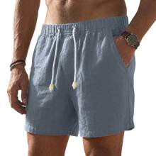 Set Of 3 Premium Linen Shorts For Men - Luxury Beachwear - 淺灰色 - 查看 2