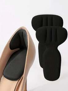4pcs Women's T-Shaped Foam Soft Heel Pads Self-Adhesive Adjustable Half-Size Inserts For High Heels - B - View 7
