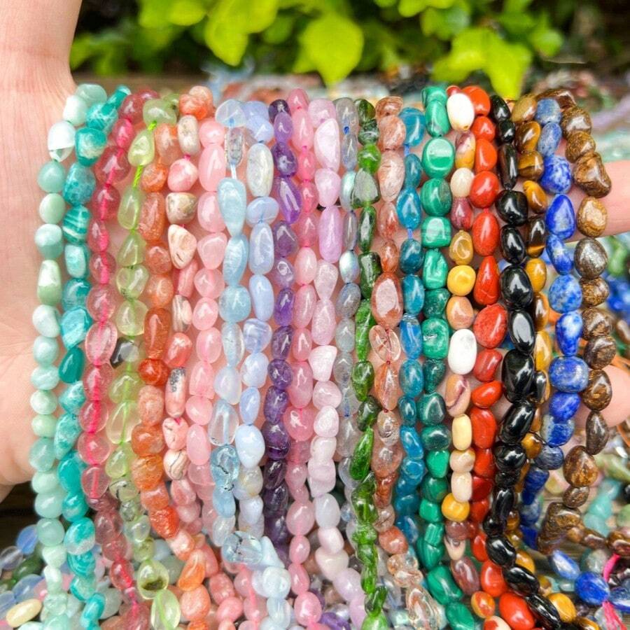 Natural Crystal Pebble Nugget Beads,Loose Beads For Jewelry Making_Necklace_bracelets_diy Gemstone Freeform Chip Nugget Beaded - Multicolor - View 1