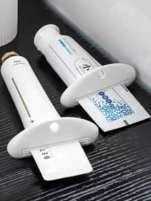 2pcs Random Color Manual Plastic Toothpaste Squeezer, Upright Bathroom Accessory Dispenser, Suitable For Toothpaste, Facial Cleanser And Hand Cream, No Electricity Required, Suitable For Home Bathroom Decor, Autumn Decor, Back To School Decor, Multi-Functional Toothpaste Squeezer, Manual Squeezer, Sample Roller Squeezer, Holiday Gift Choice Christmas, Holidays, Father's Day, Halloween - Multicolor - View 2